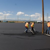 Paving an industrial parking lot